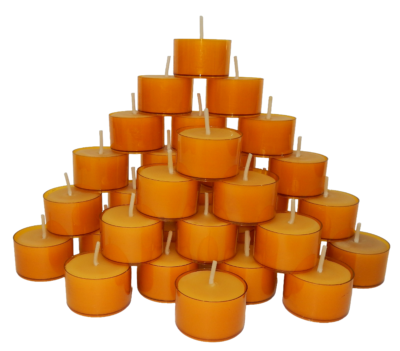 Tealighty z Wosku Pszczelego – Naturalne Podgrzewacze w Foremkach Amber (32 szt.)