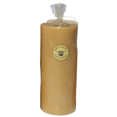 Naturalna świeca walec 10 cm z wosku pszczelego retro